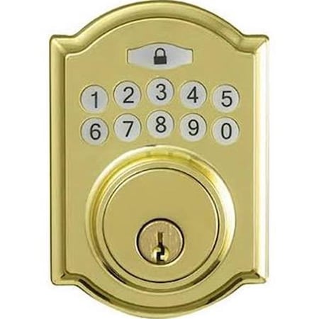 Taiwan Fu Hsing Industrial Taiwan Fu Hsing Industrial 221752 Tru-Guard Castle Electronic Deadbolt Lock; Polished Brass 221752